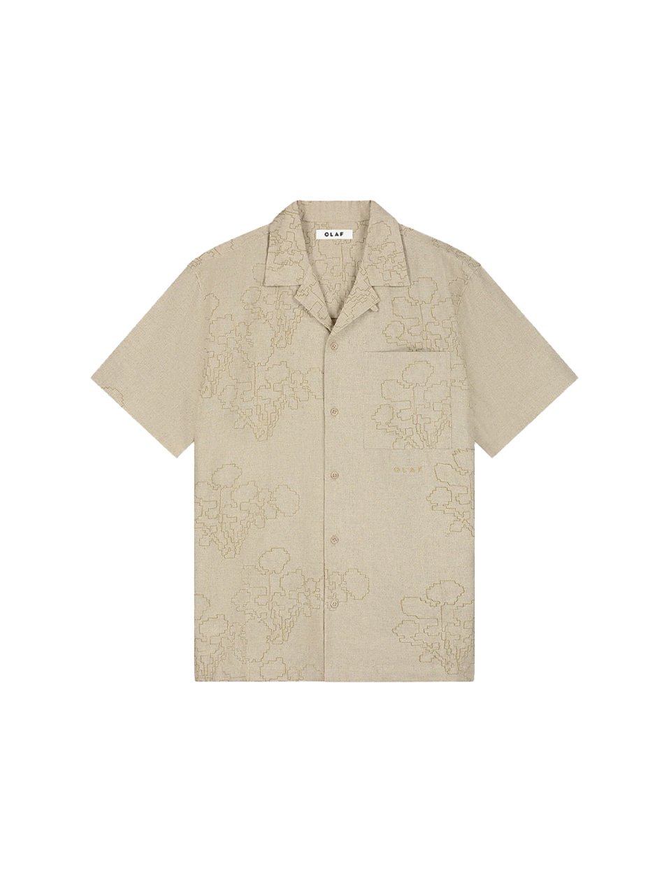 OLAF Embroidered Flower SS Shirt Cement