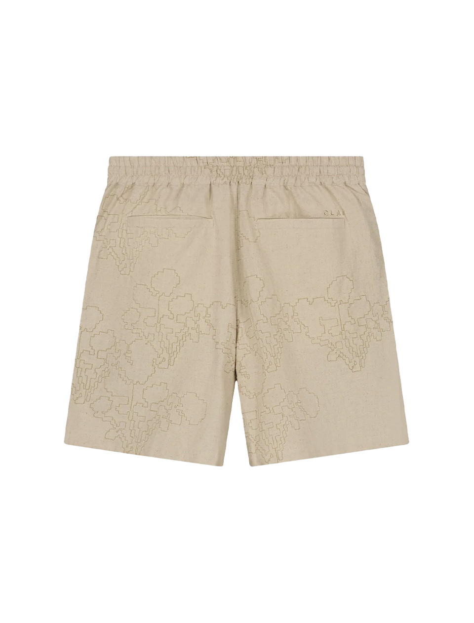 OLAF Embroidered Flower Shorts Cement