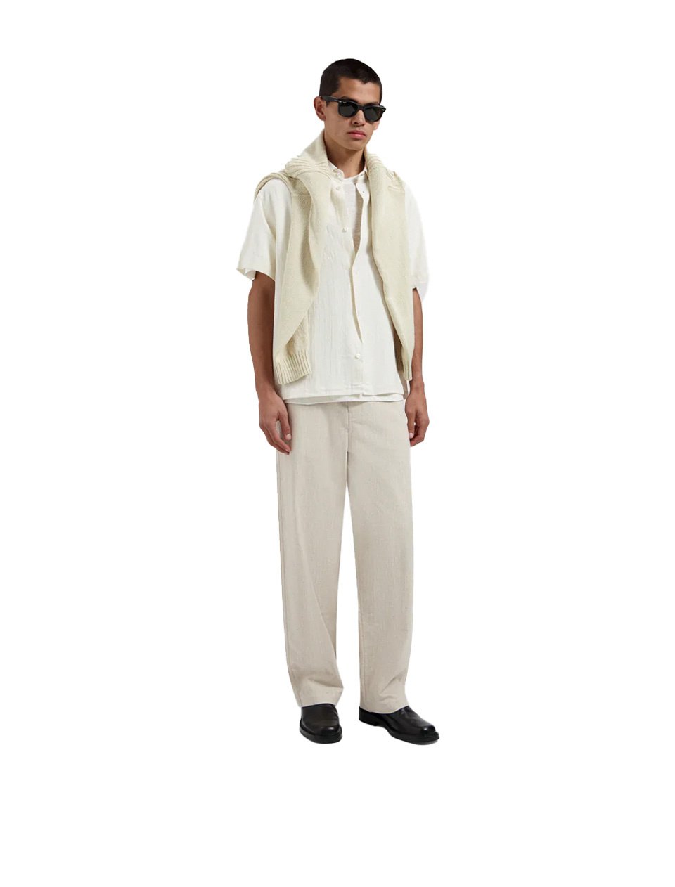 OLAF Linen Barrel Leg Pants Cement