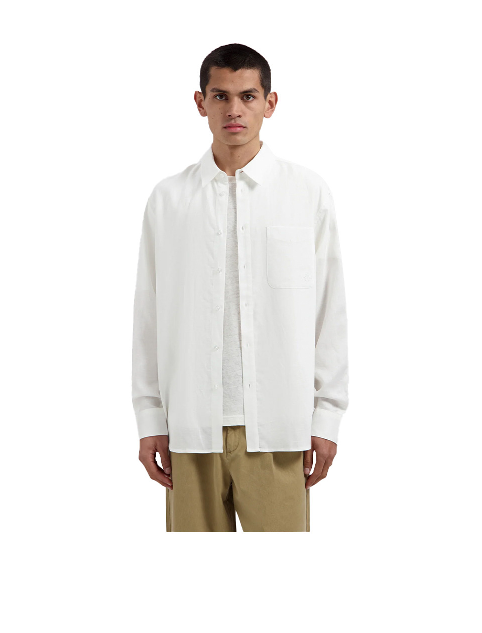 OLAF Linen Blend Relaxed Shirt Optical White