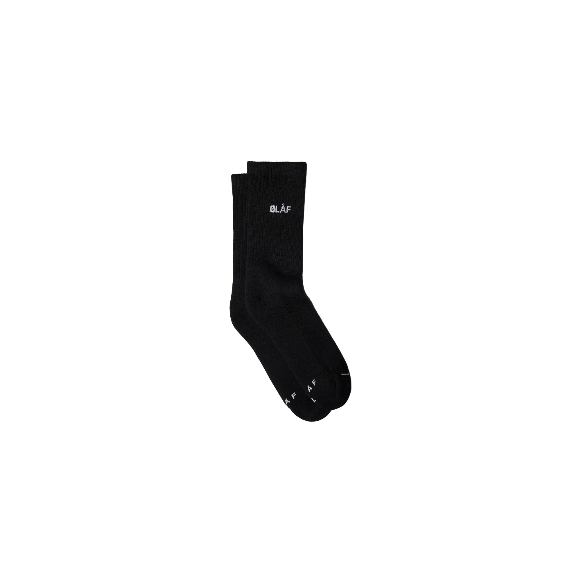 OLAF Mini Logo Socks Black White