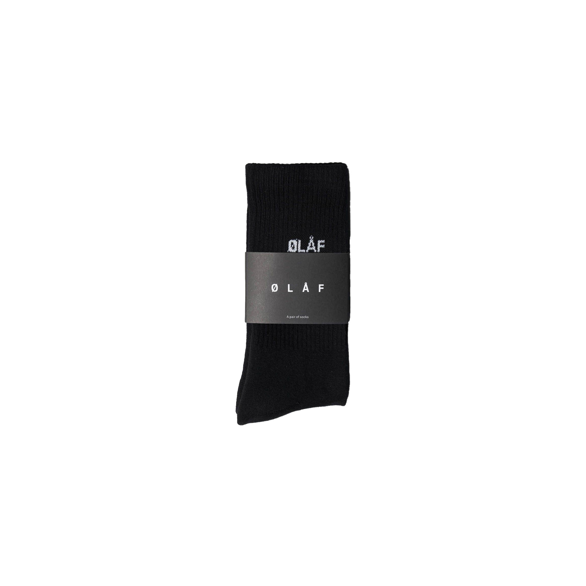 OLAF Mini Logo Socks Black White