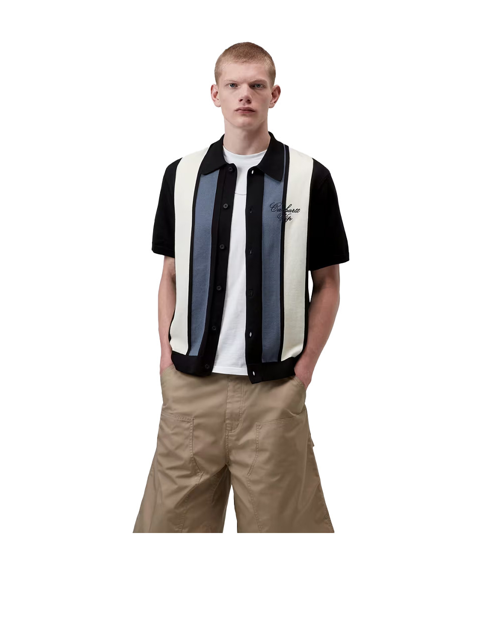 Carhartt WIP S/S Mello Knit Shirt Mello Stripe Black