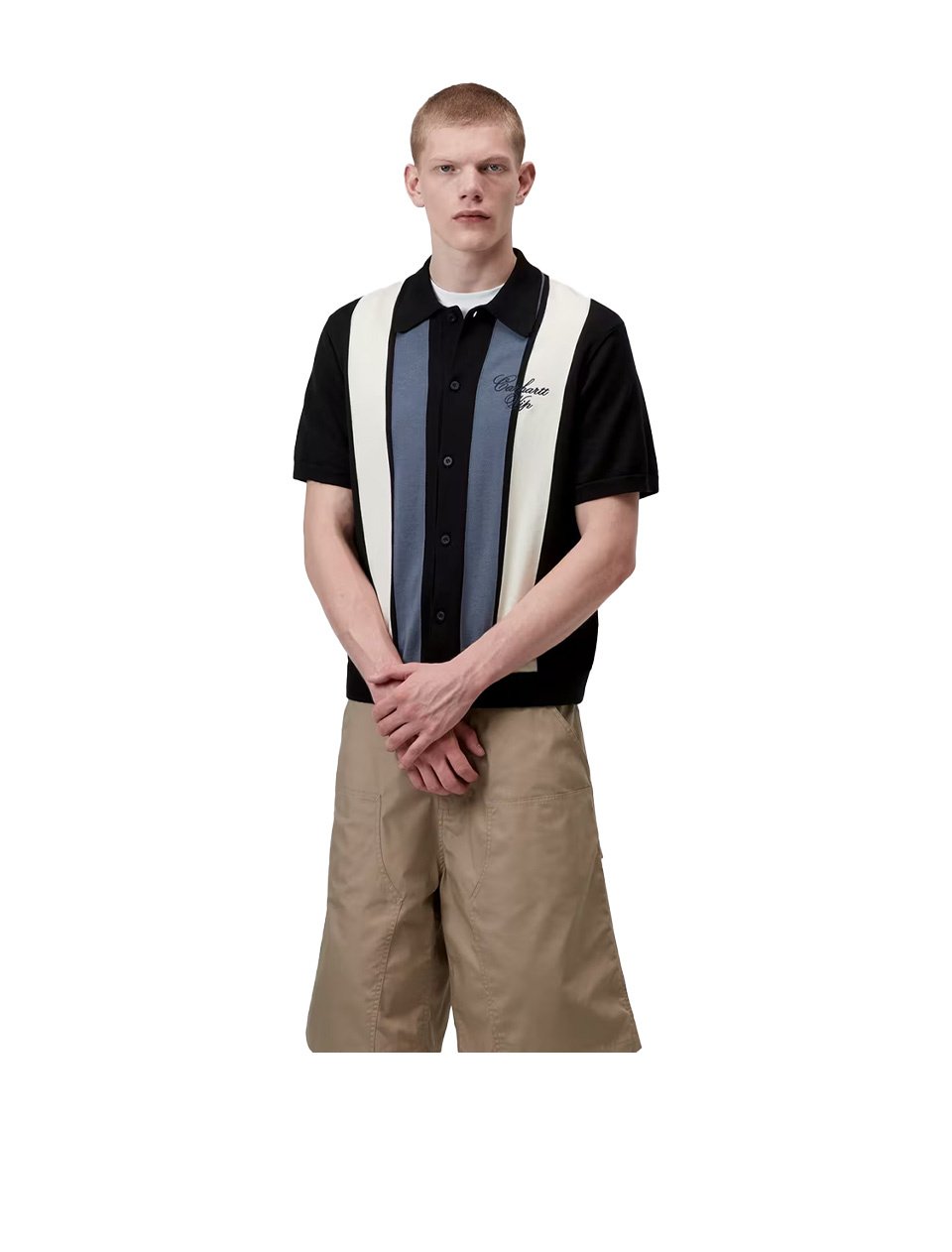 Carhartt WIP S/S Mello Knit Shirt Mello Stripe Black