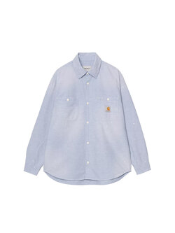 Carhartt WIP L/S Painter Shirt Blue Worn Used Splatter