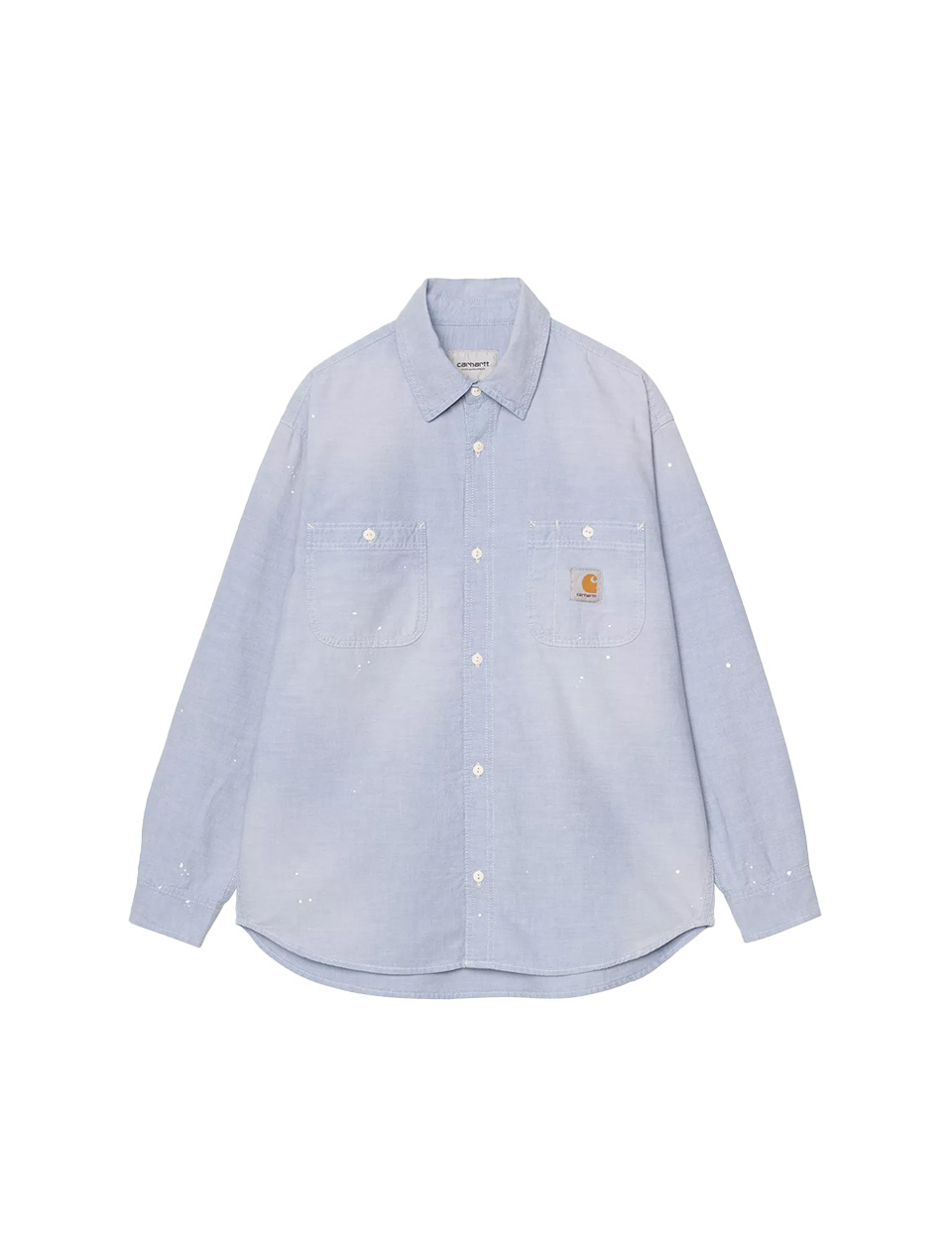 Carhartt WIP L/S Painter Shirt Blue Worn Used Splatter