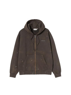 Carhartt WIP Hooded Painter Jacket Tobacco Destroy Wash Splatter