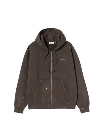 Carhartt WIP Hooded Painter Jacket Tobacco Destroy Wash Splatter