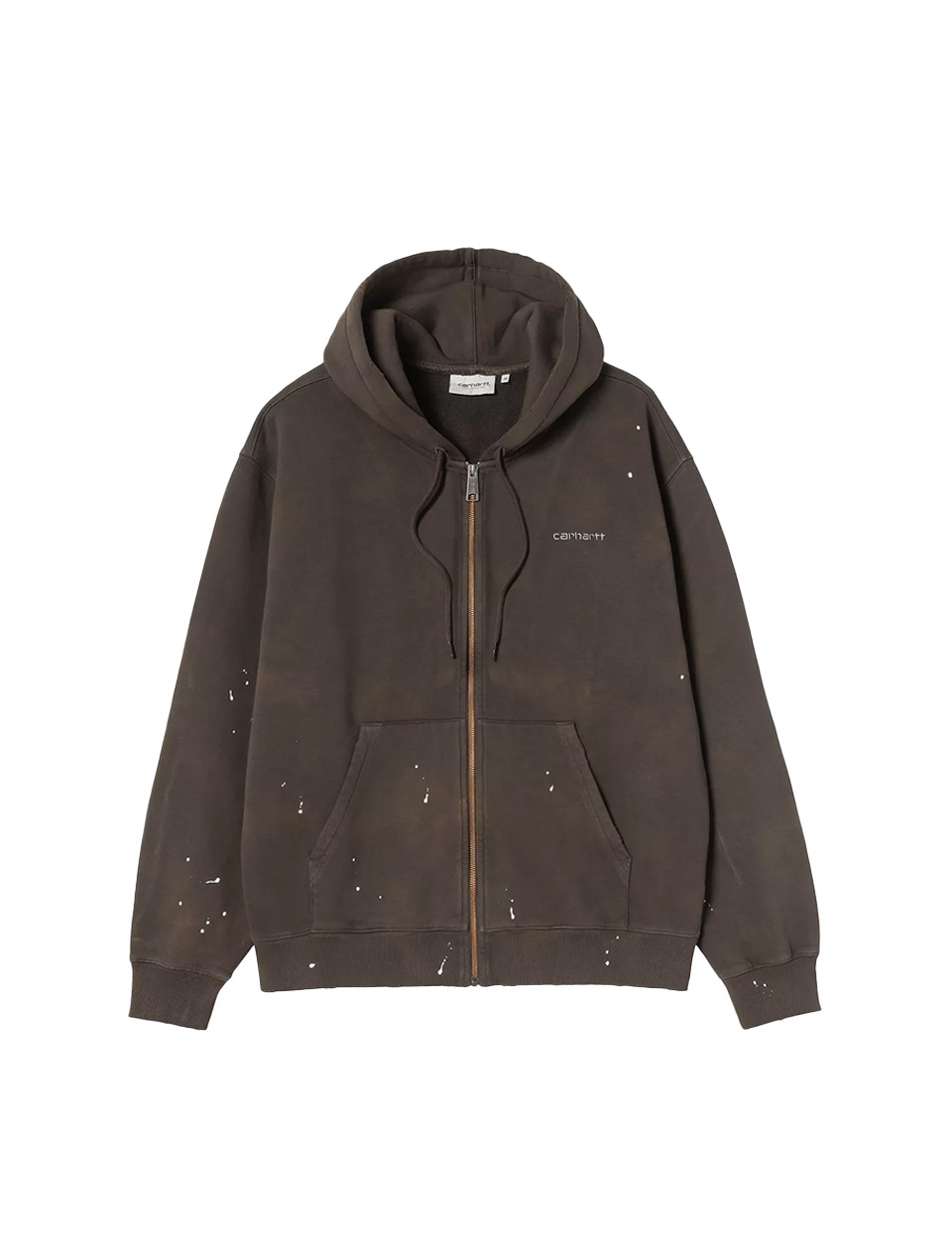 Carhartt WIP Hooded Painter Jacket Tobacco Destroy Wash Splatter