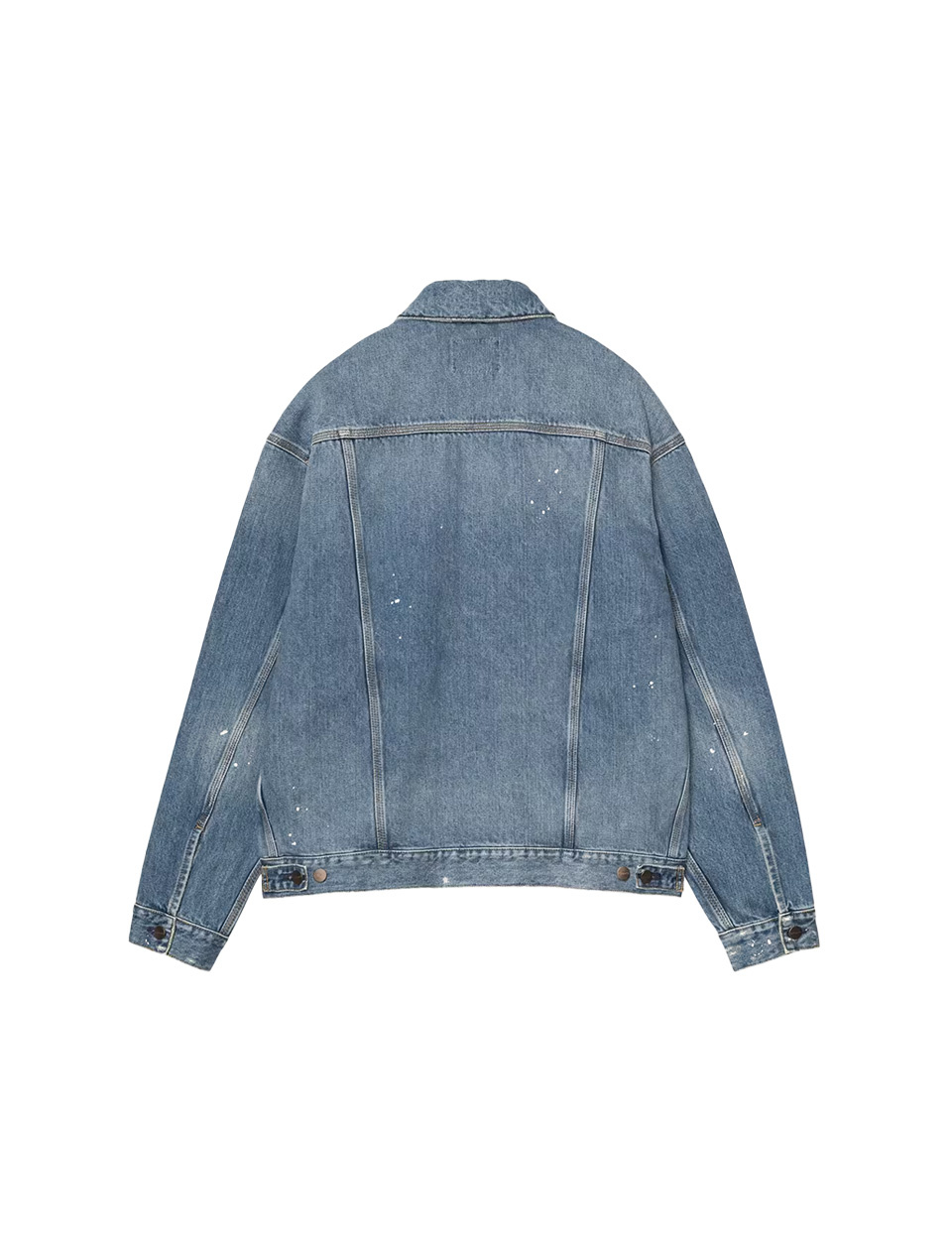 Carhartt WIP Helston Jacket Blue Destroy Wash Splatter