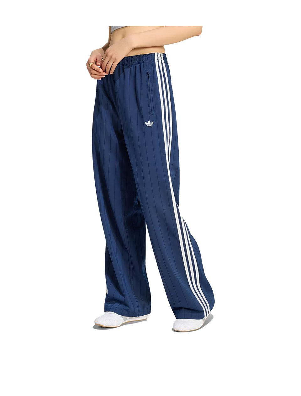 Adidas Pinstripe Firebird Loose Track Pants W Night Indigo White Grey Two