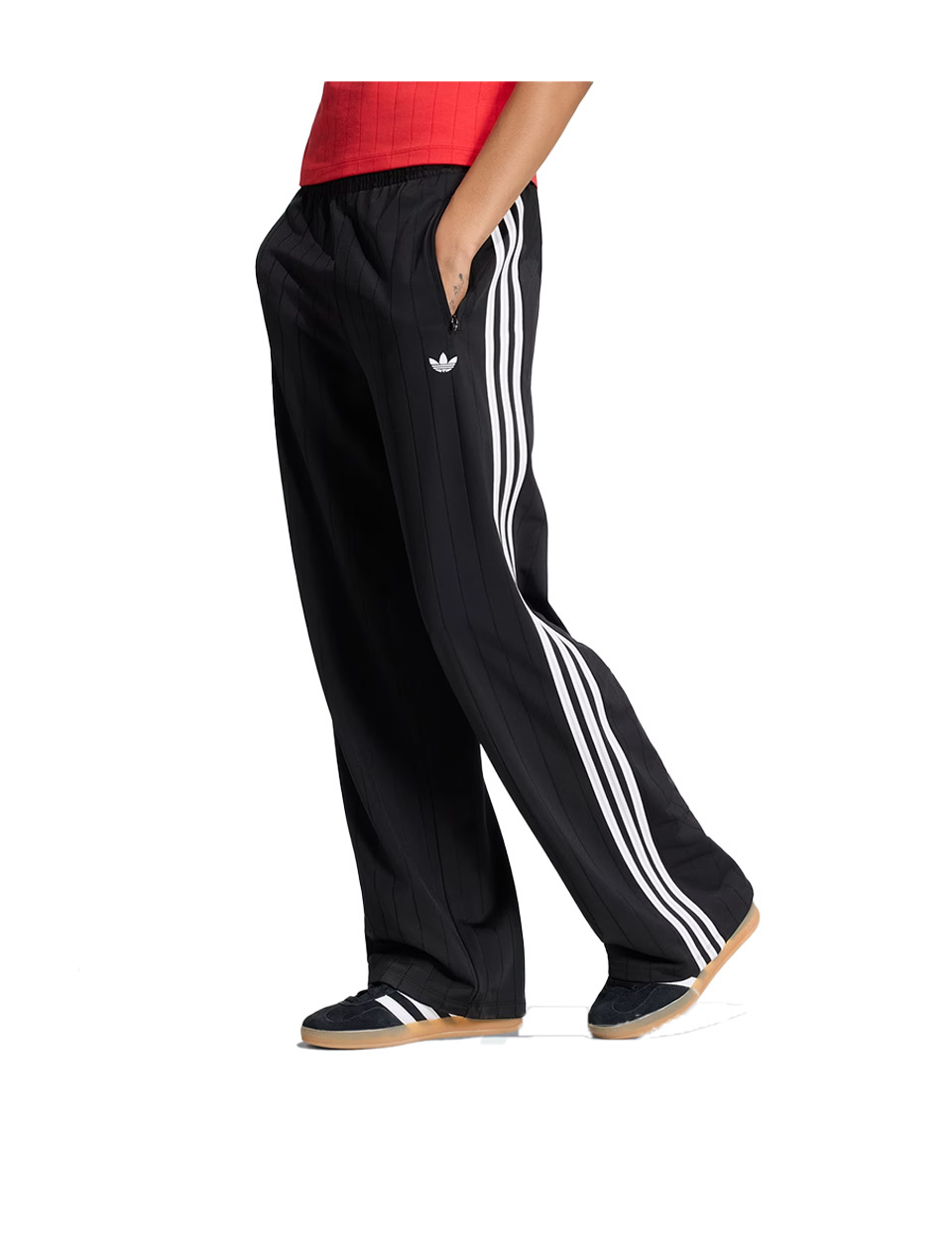 Adidas Pinstripe Firebird Loose Track Pants W Black White Grey Two