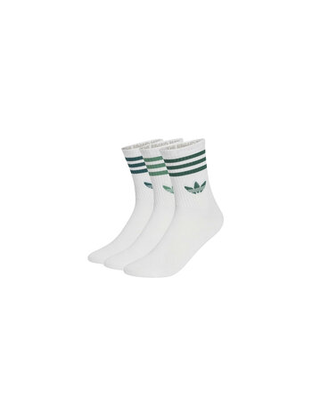 Adidas 3S Crew Socks 3 Pack White Green