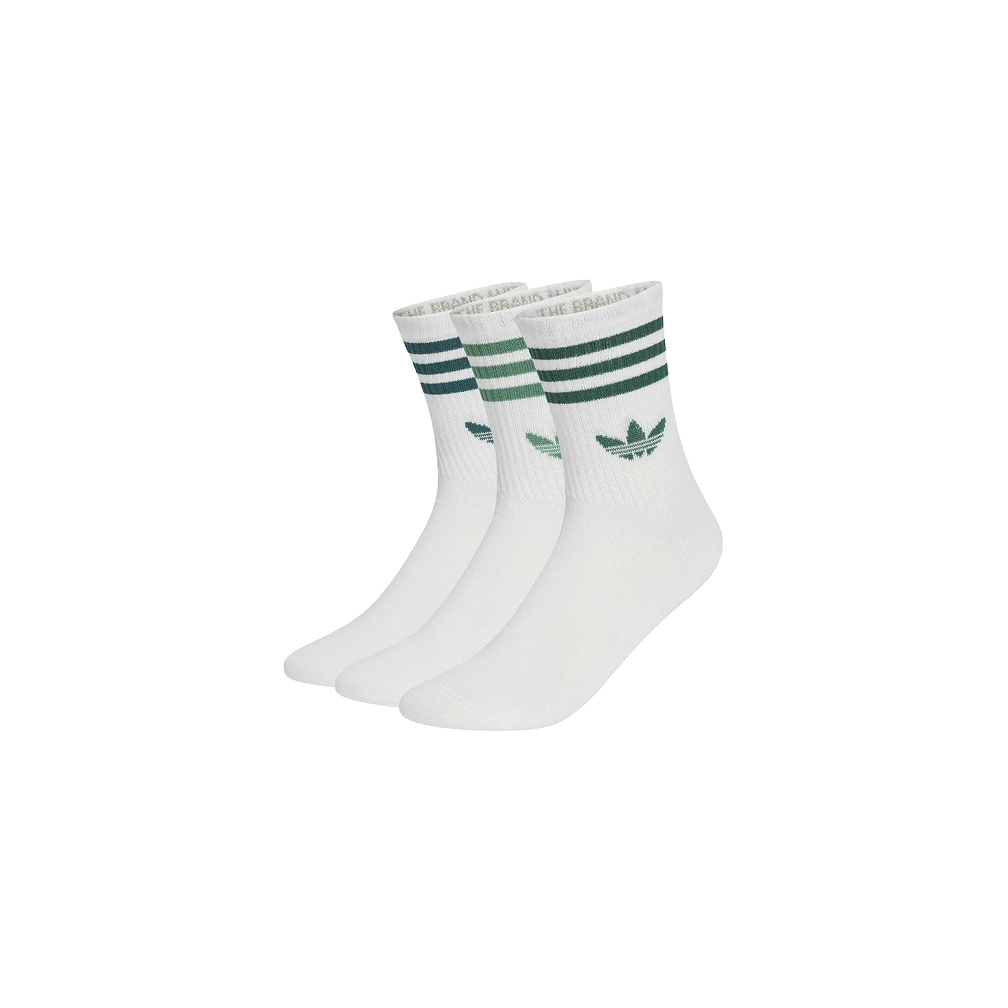Adidas 3S Crew Socks 3 Pack White Green