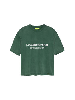 New Amsterdam Surf Association Worked Logo Tee Forest White