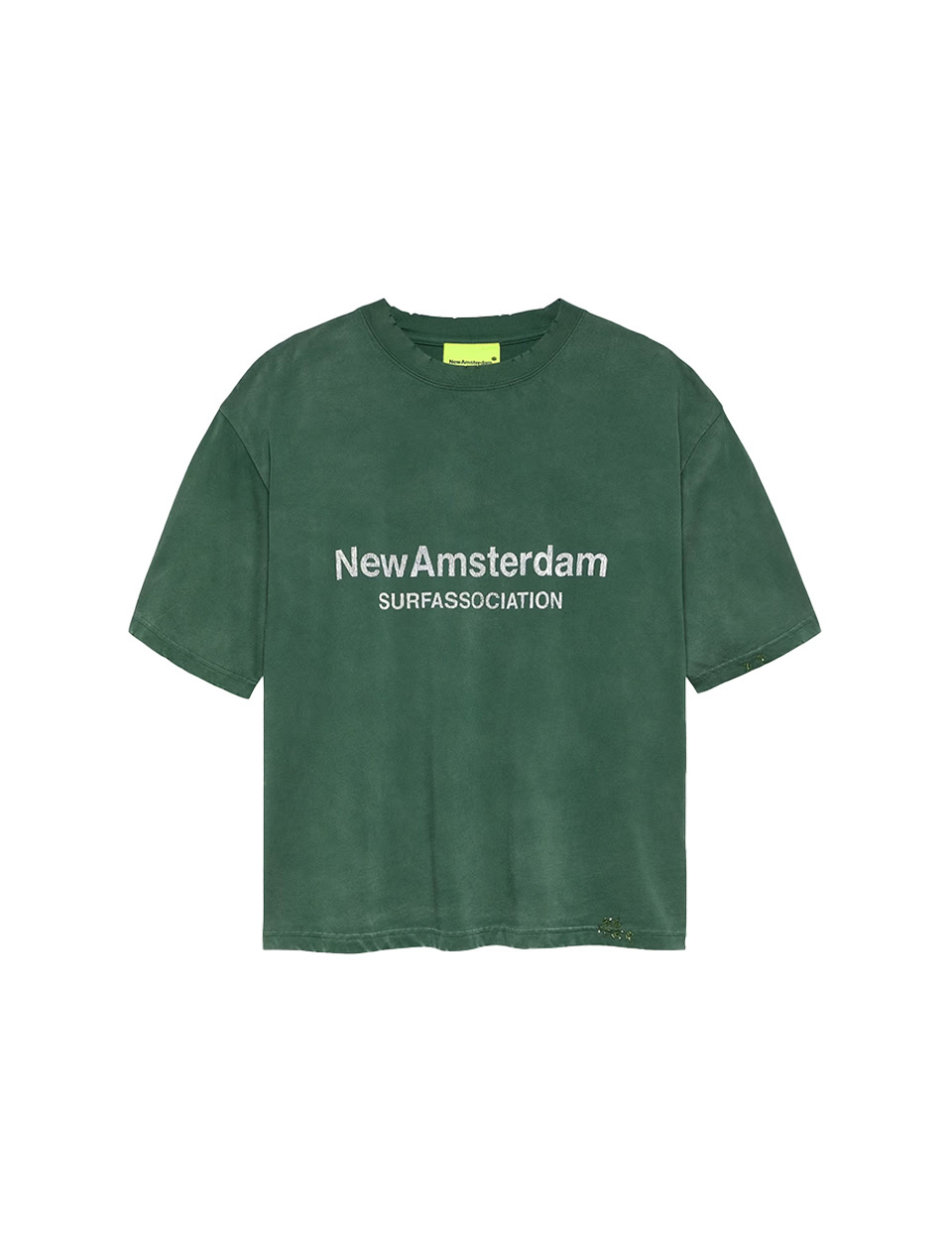 New Amsterdam Surf Association Worked Logo Tee Forest White