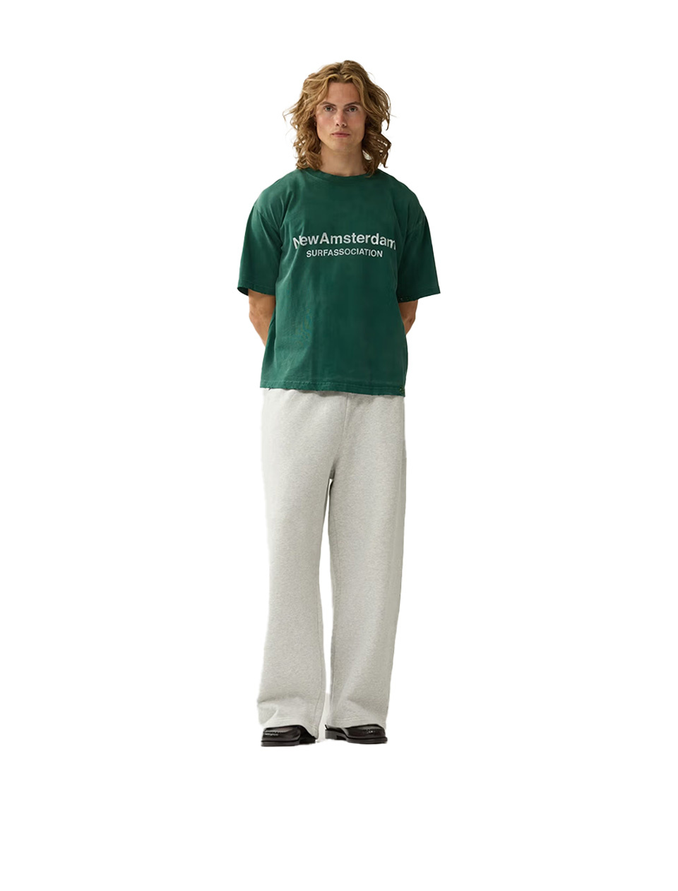 New Amsterdam Surf Association Worked Logo Tee Forest White