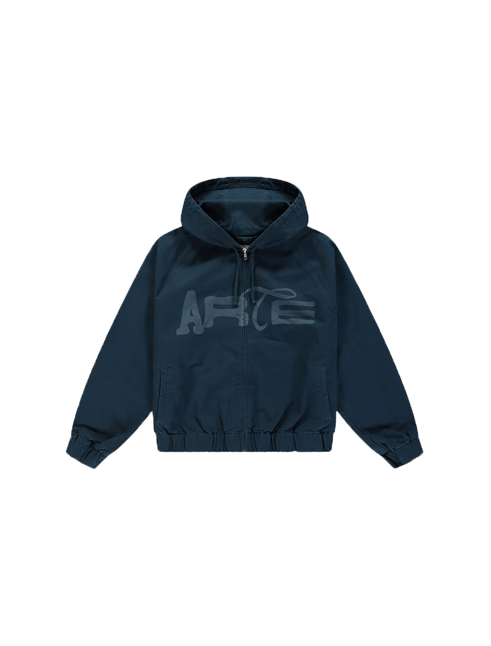 Arte Antwerp Stencil Canvas Hooded Jacket Navy