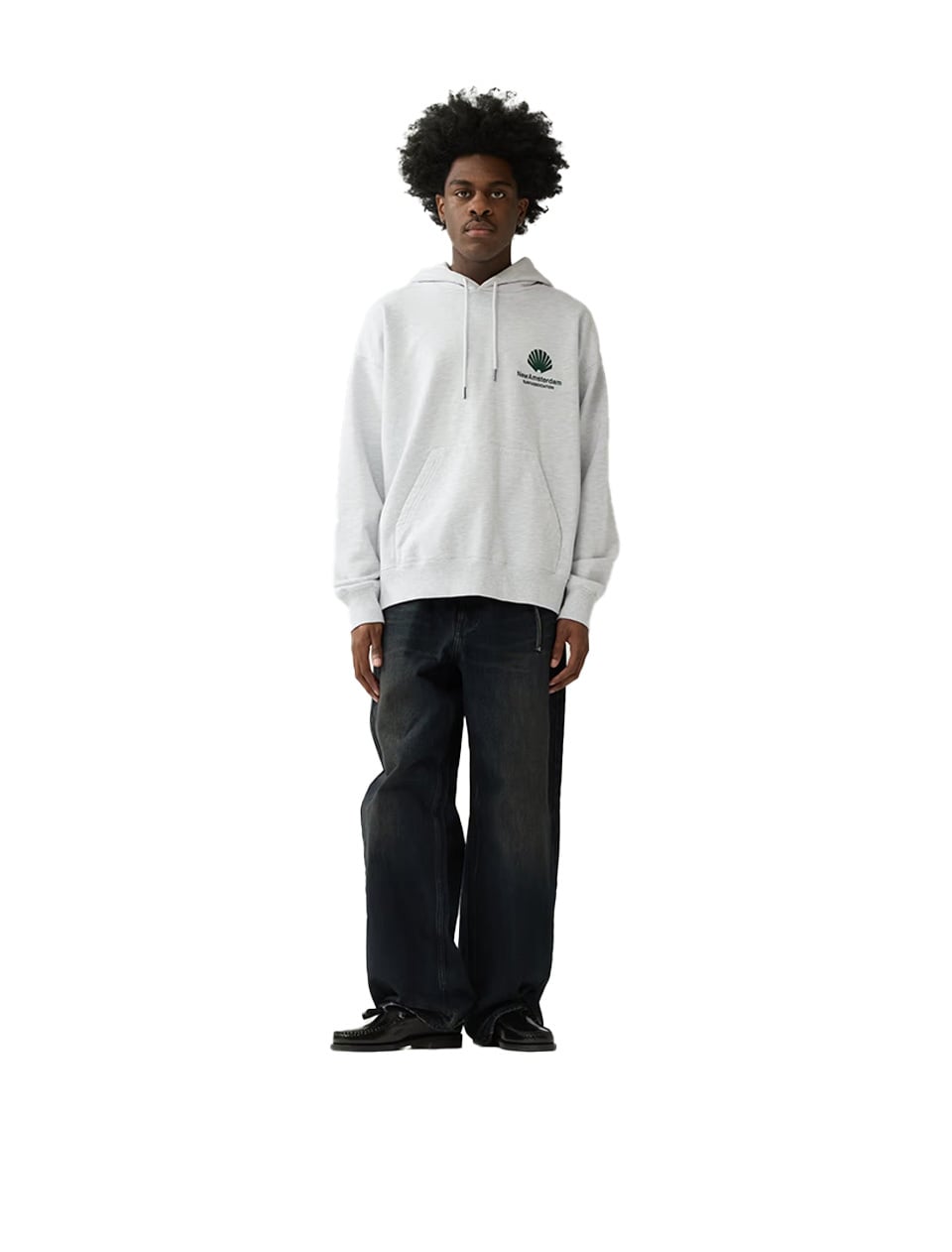 New Amsterdam Surf Association Logo Hoodie Ash Bottle Green