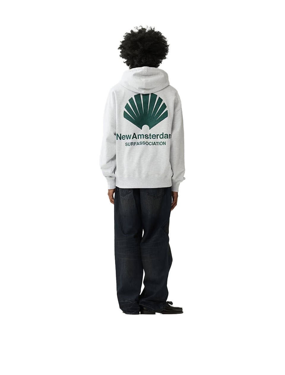 New Amsterdam Surf Association Logo Hoodie Ash Bottle Green