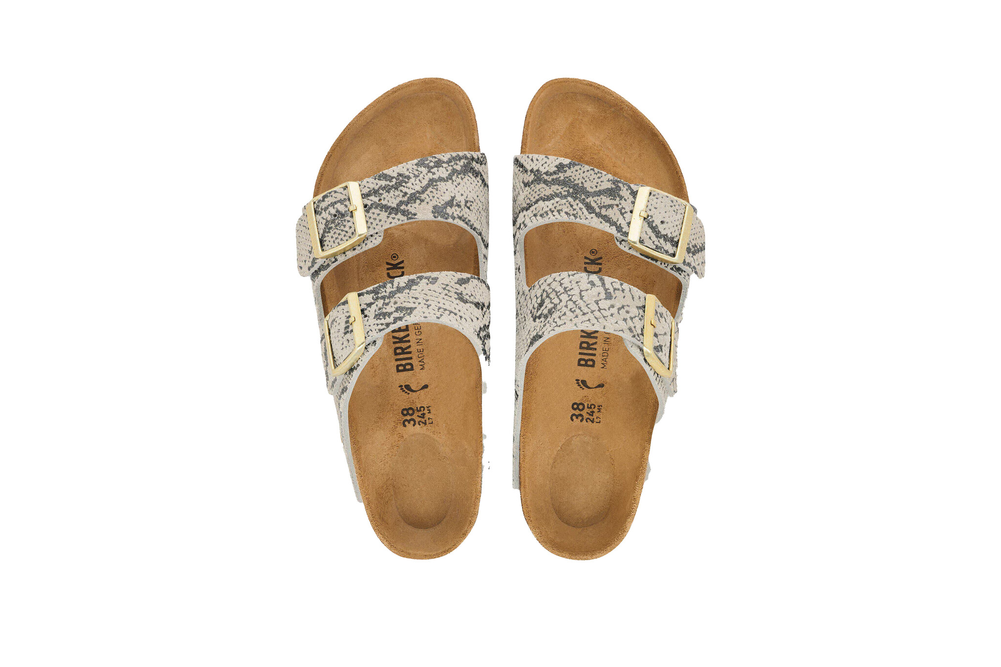 Birkenstock Arizona Rivet Logo Suede Snake Oyster