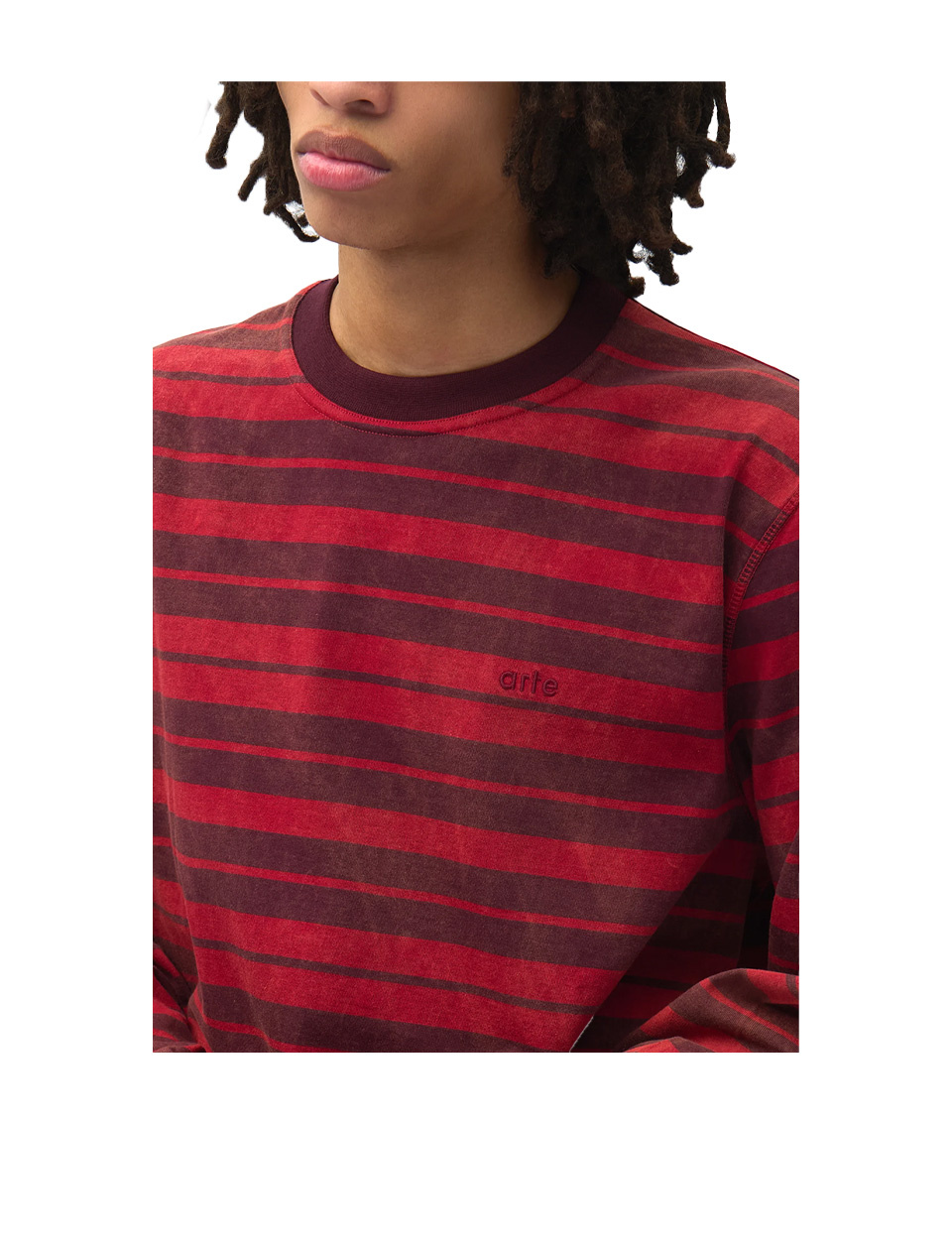 Arte Antwerp Sunfade Striped Longsleeve Bordeaux