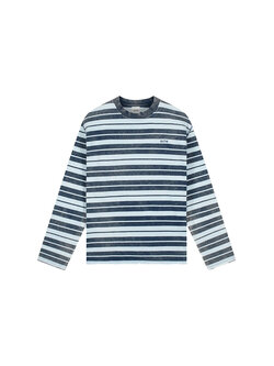 Arte Antwerp Sunfade Striped Longsleeve Navy Light Blue
