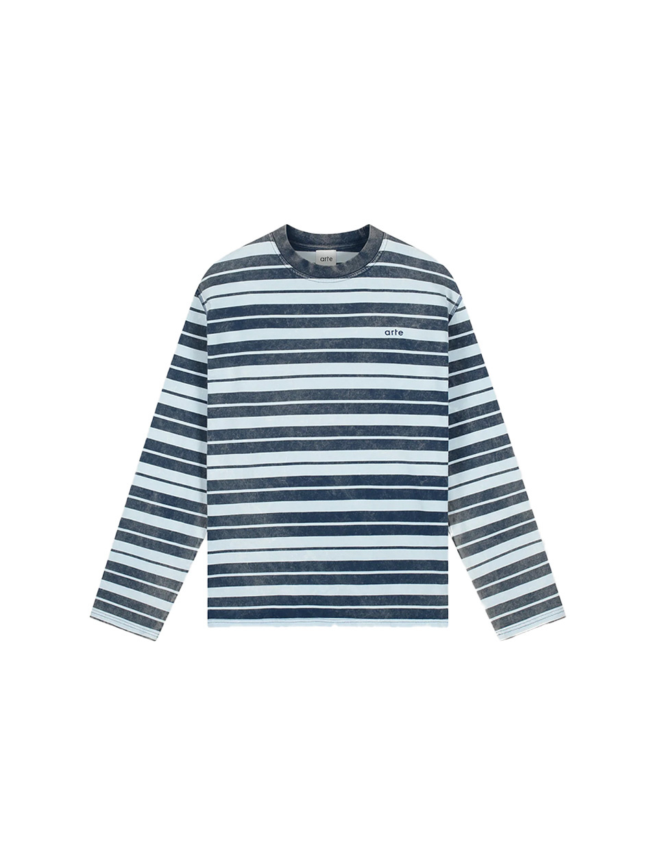 Arte Antwerp Sunfade Striped Longsleeve Navy Light Blue