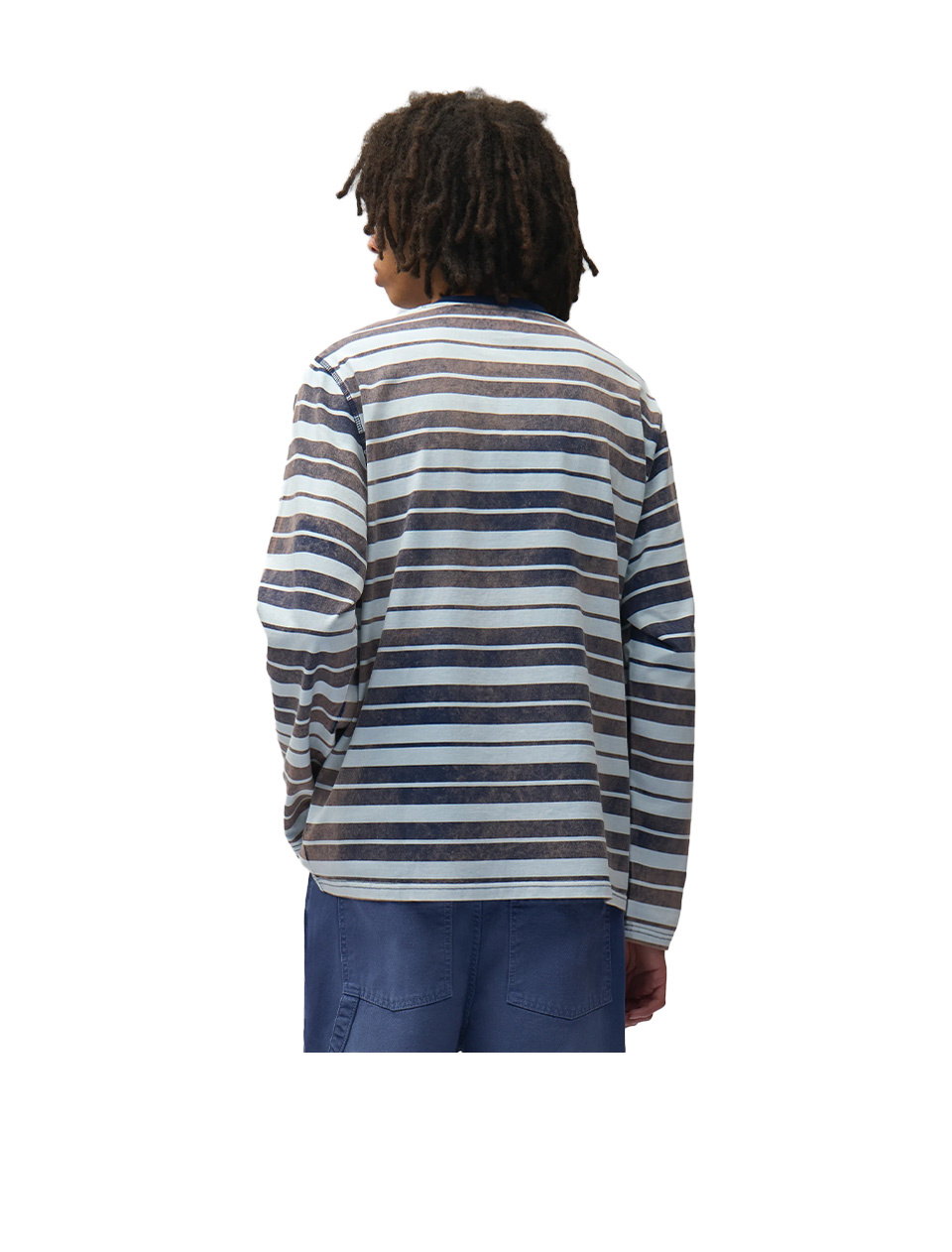 Arte Antwerp Sunfade Striped Longsleeve Navy Light Blue