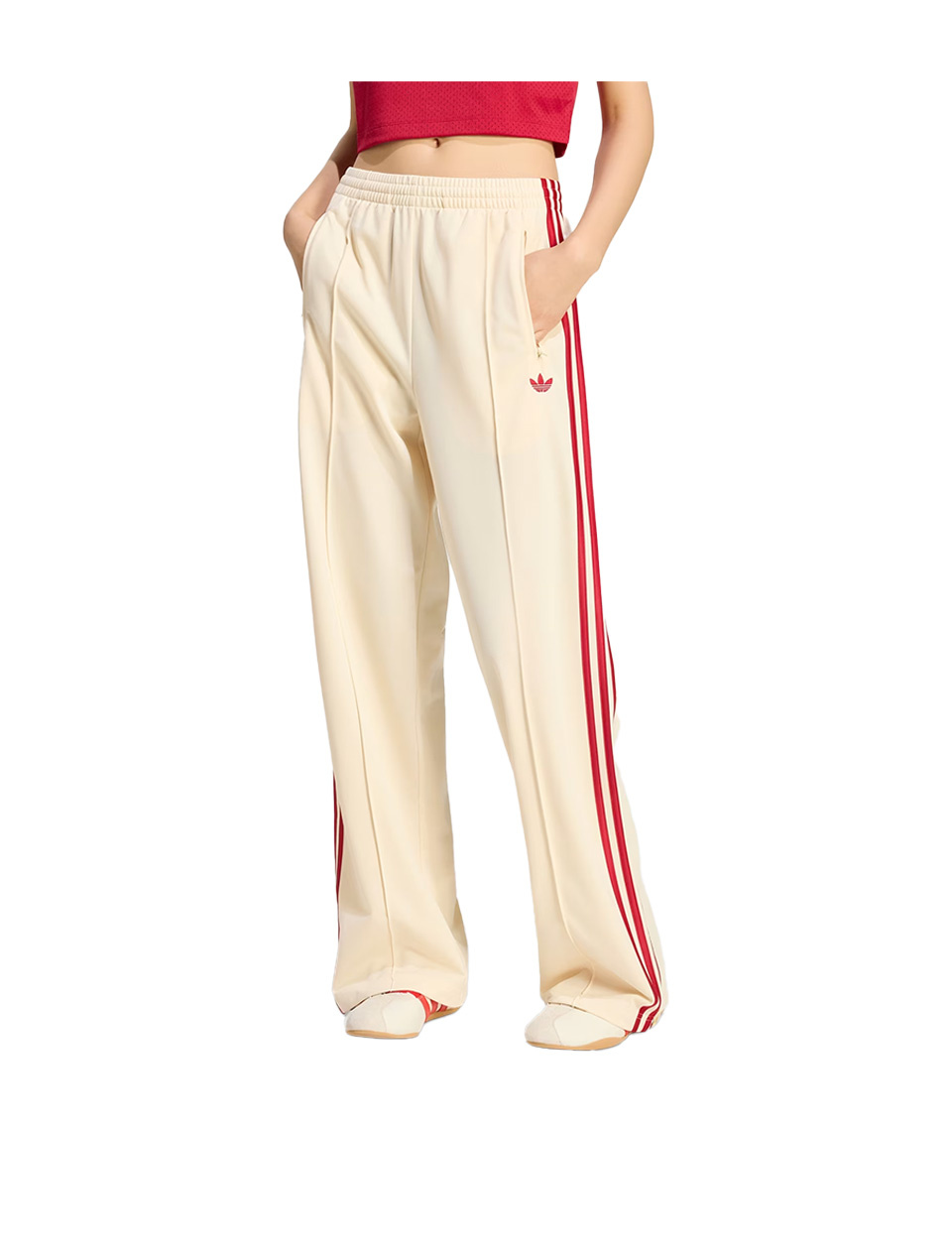 Adidas Firebird Loose Training Pants Warm Vanilla Team Victory Red