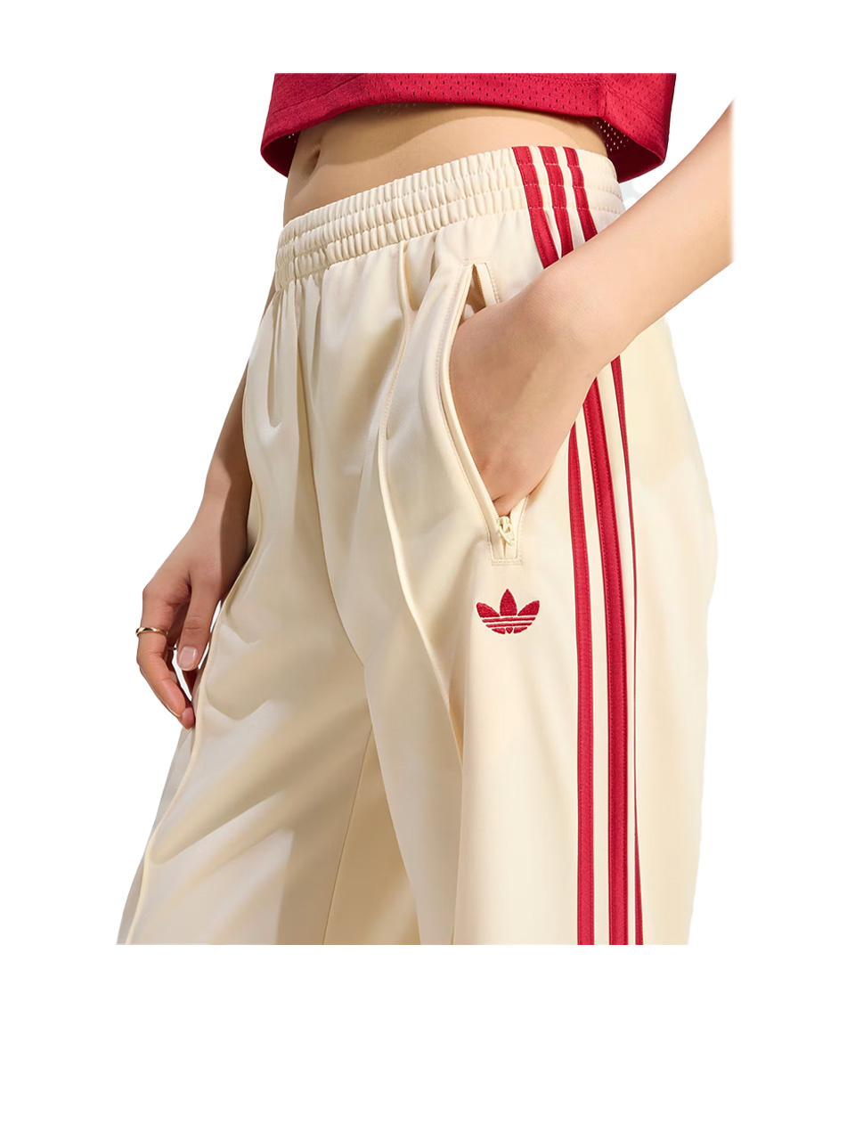 Adidas Firebird Loose Training Pants Warm Vanilla Team Victory Red