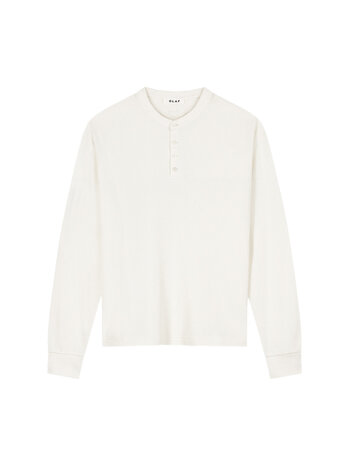 OLAF Waffle Henley LS Tee Off-White