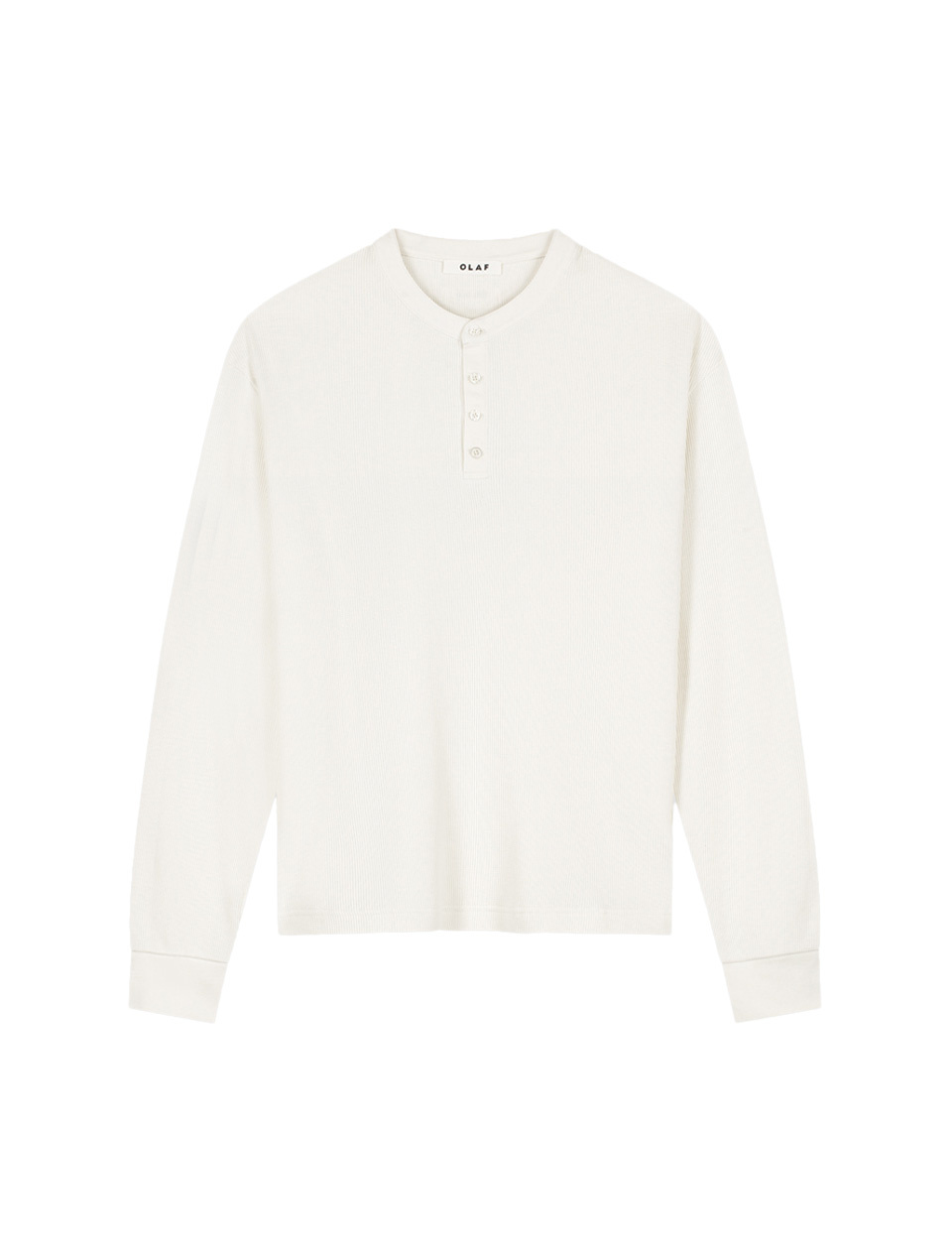 OLAF Waffle Henley LS Tee Off-White