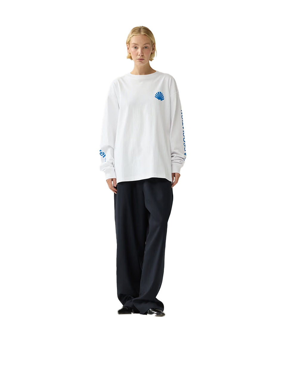 New Amsterdam Surf Association Logo Longsleeve White Cobalt