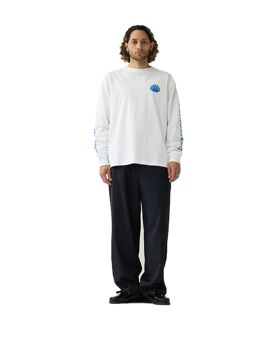 New Amsterdam Surf Association Logo Longsleeve White Cobalt