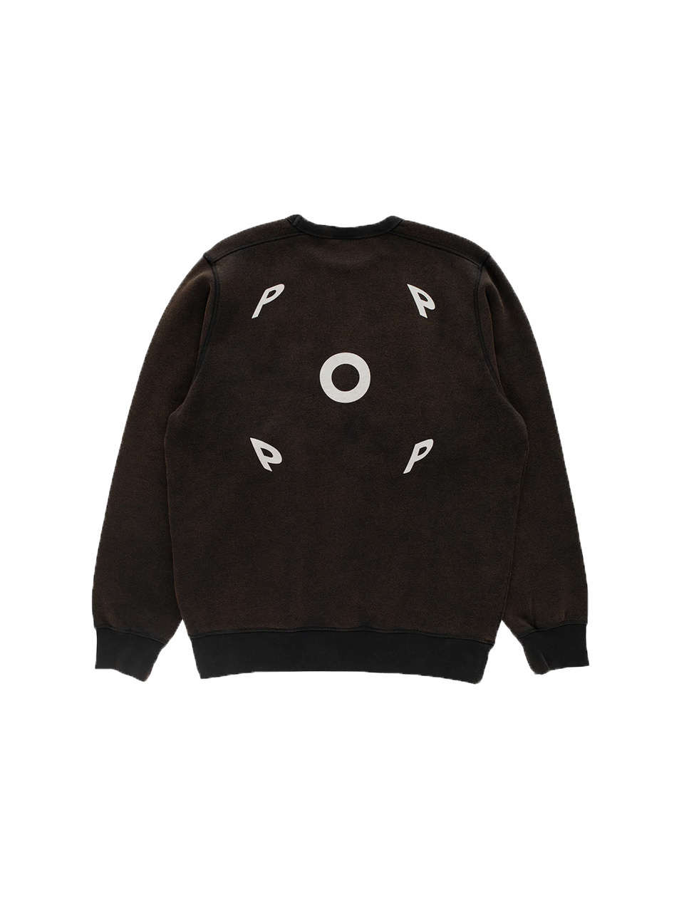 POP Trading Company Fish Eye Crewneck Sweat Washed Black