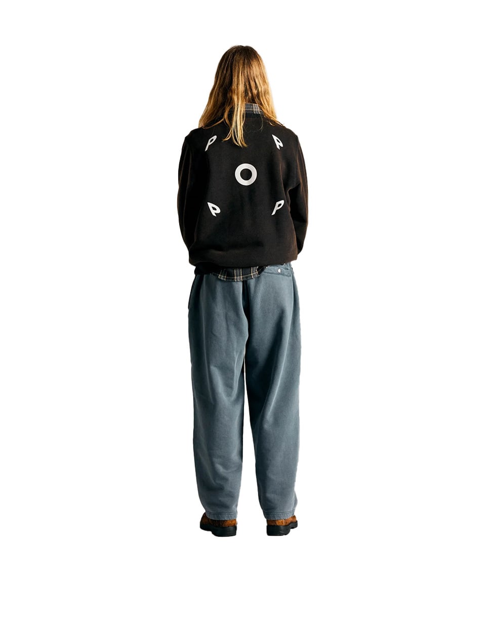 POP Trading Company Fish Eye Crewneck Sweat Washed Black