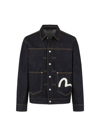Evisu Ecru Seagull Print Relax Fit Denim Jacket