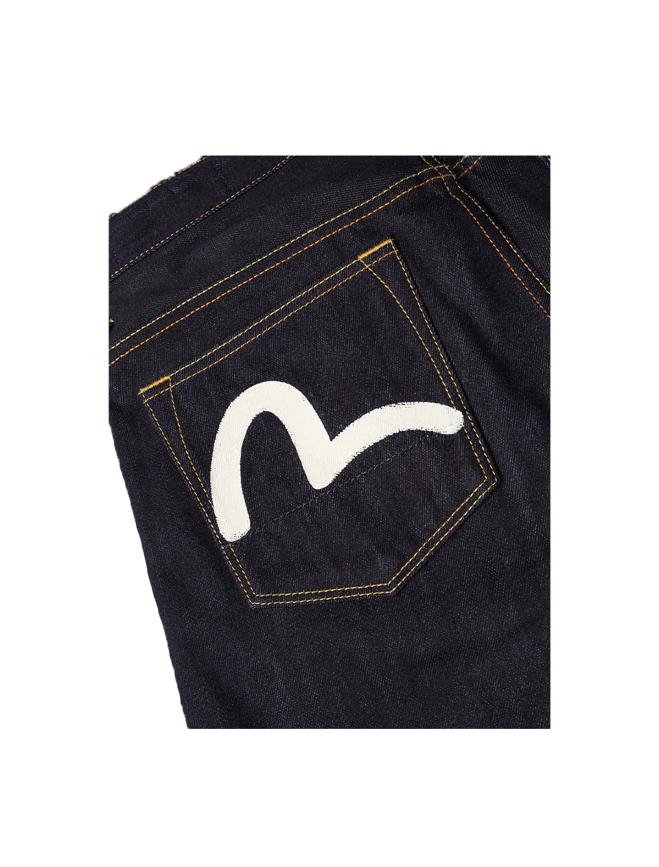 Evisu White Seagull Print Pockets Regular Fit Jeans