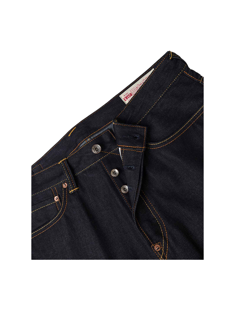 Evisu White Seagull Print Pockets Regular Fit Jeans