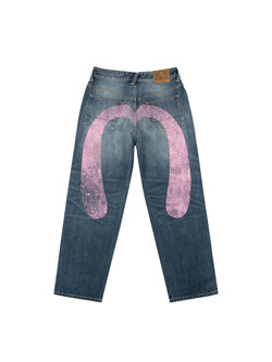 Evisu Pink Daicock Ripped Jeans