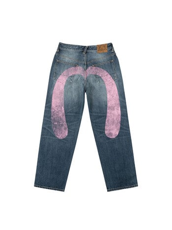 Evisu Pink Daicock Ripped Jeans