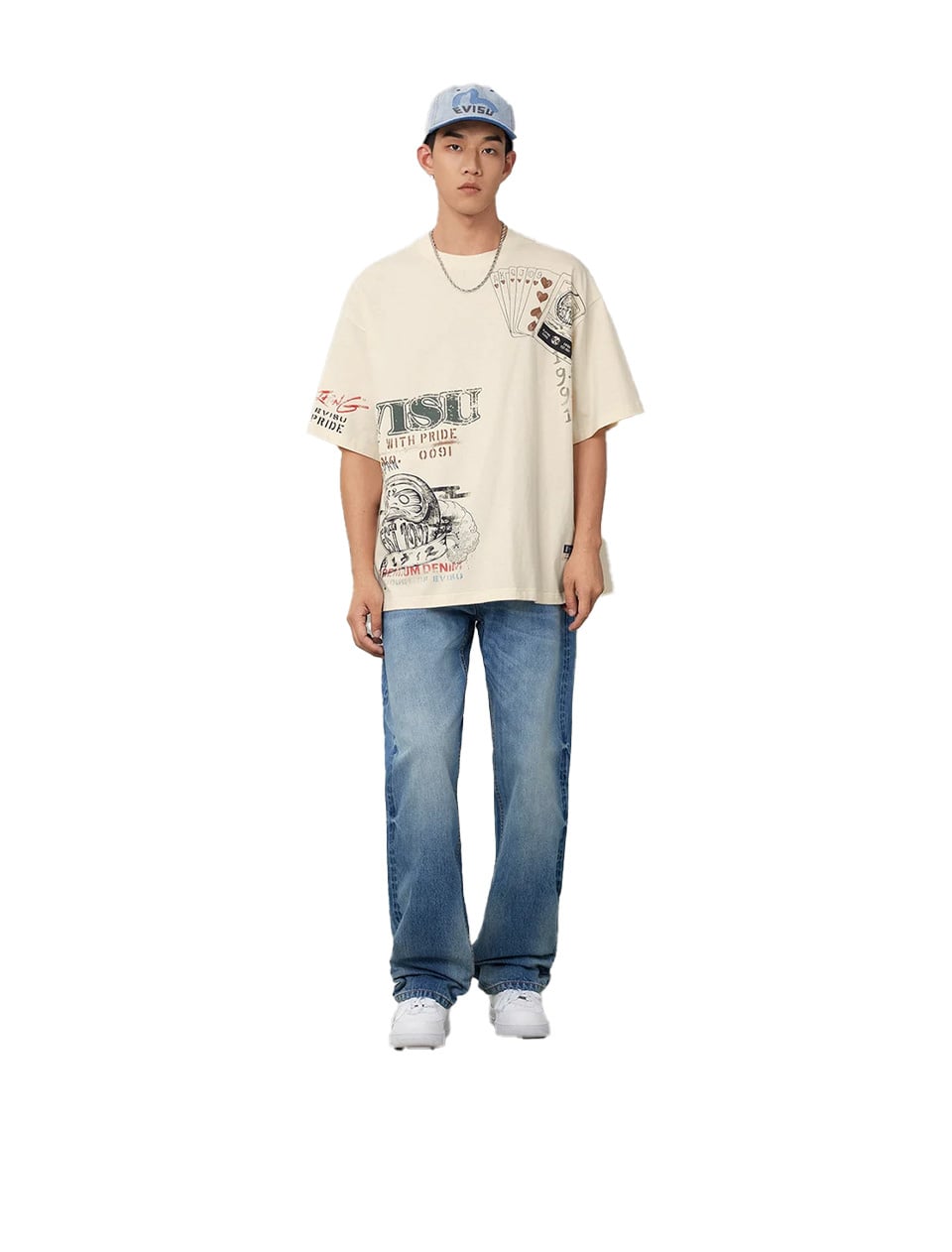 Evisu Yellow Daicock Print Regular Fit Jeans