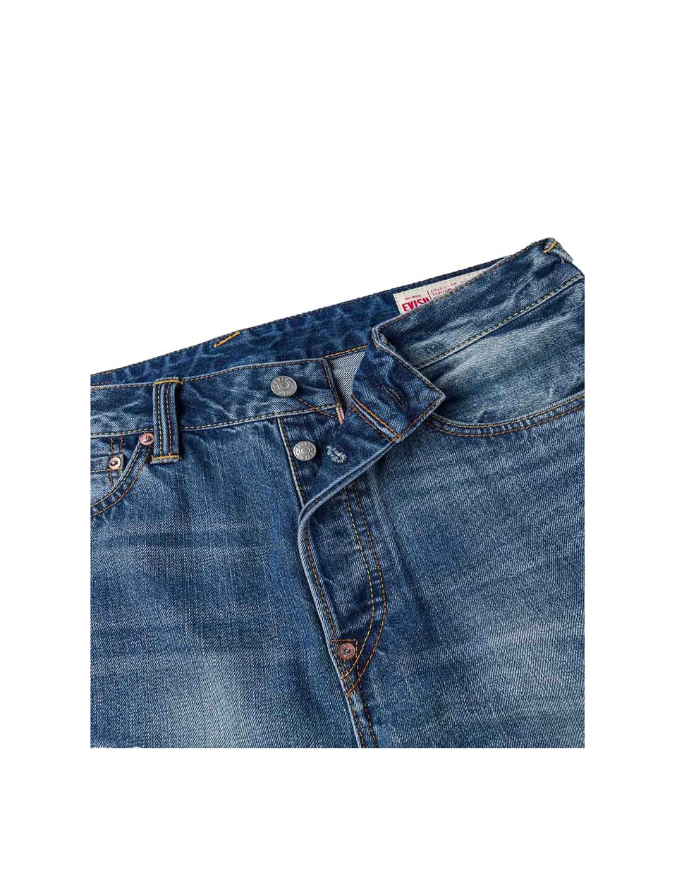 Evisu Yellow Daicock Print Regular Fit Jeans