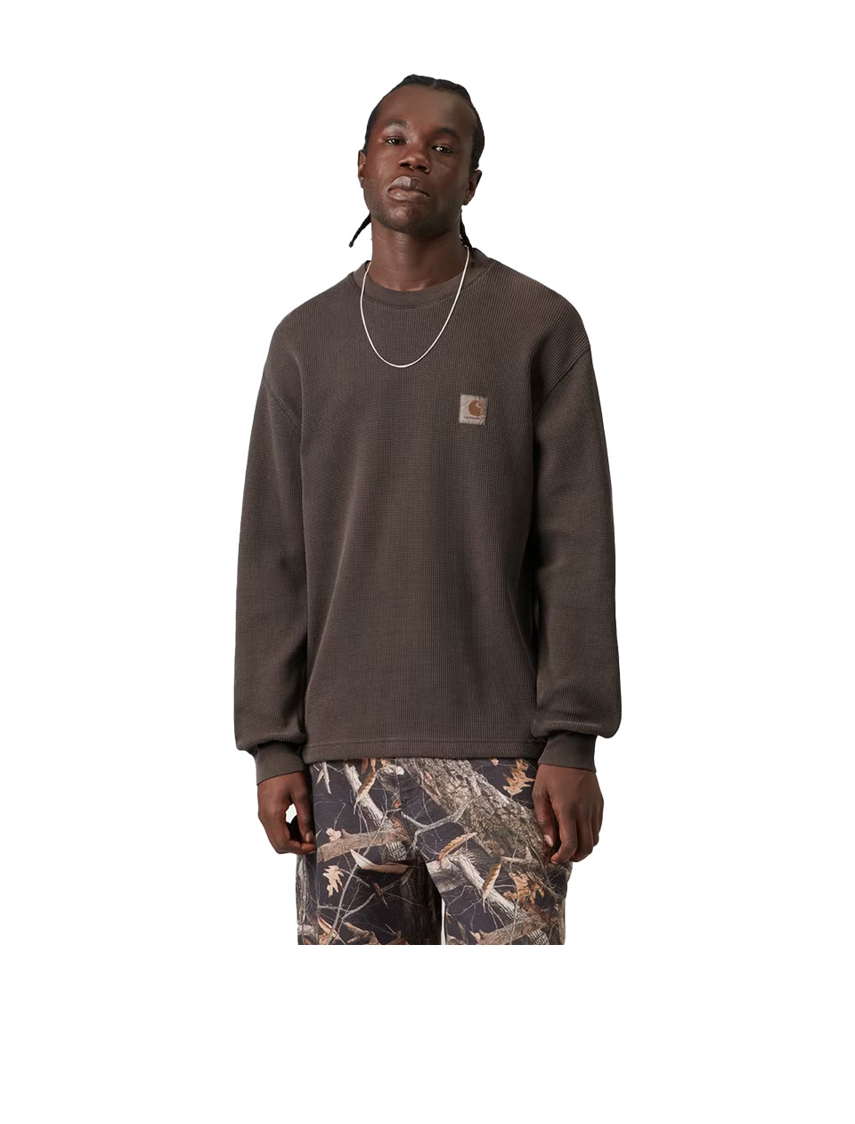 Carhartt WIP L/S Vista Waffle T-Shirt Tobacco Garment Dyed
