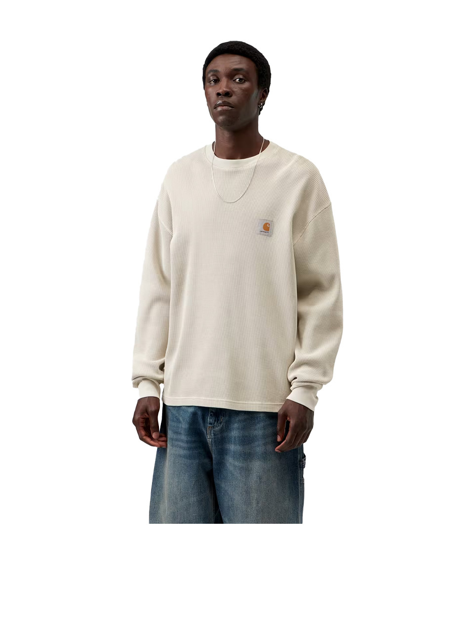 Carhartt WIP L/S Vista Waffle T-Shirt Fleur De Sel Garment Dyed