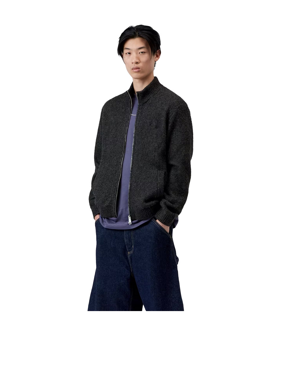Carhartt WIP Curtis Sweater Jacket Tangled Black