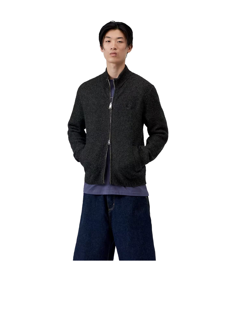 Carhartt WIP Curtis Sweater Jacket Tangled Black