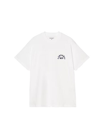 Carhartt WIP S/S Arch Script T-Shirt White Dark Navy