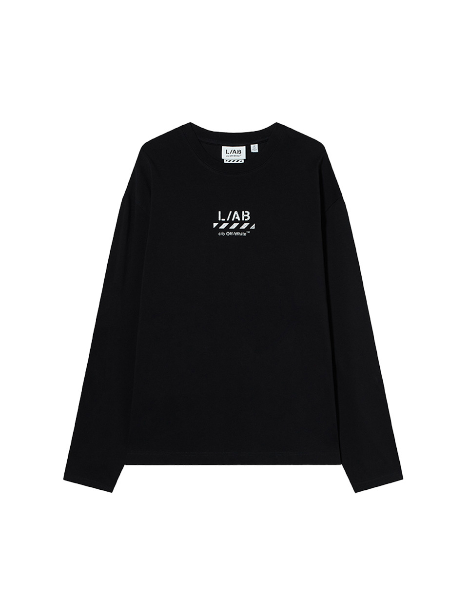 L/AB c/o Off-White Diagonal Long Sleeve Tee Black